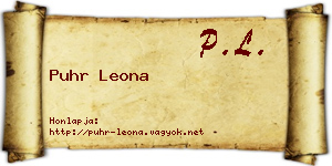 Puhr Leona névjegykártya